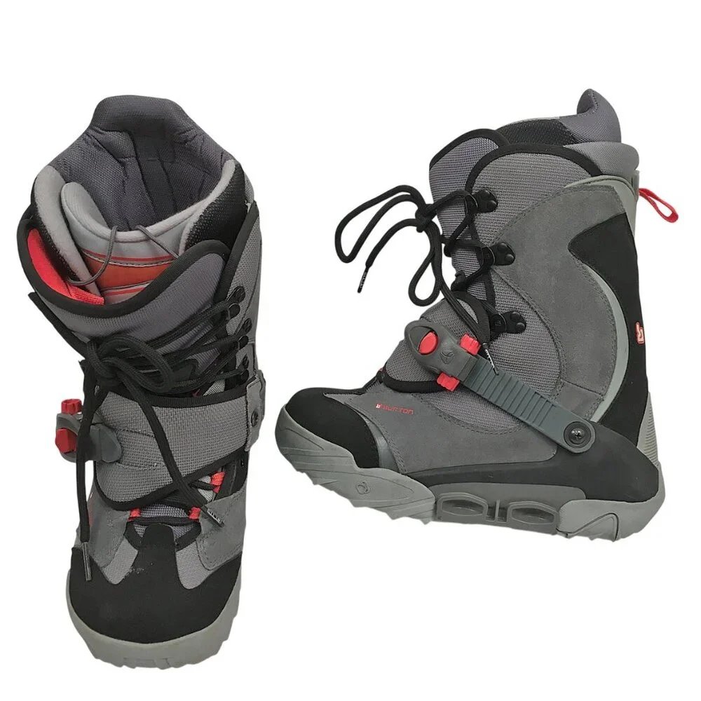 BRAND NEW BURTON RULER SI STEP IN SNOWBOARD BOOTS! SIZE 9 GRAY BLACK & RED